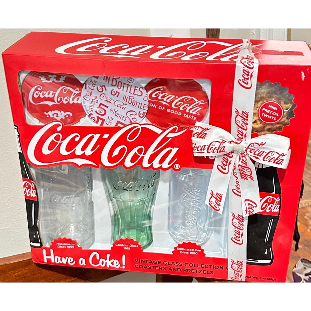 Coca Cola Gift Set Souvenir Mug & Coasters Vintage Glasses NEW